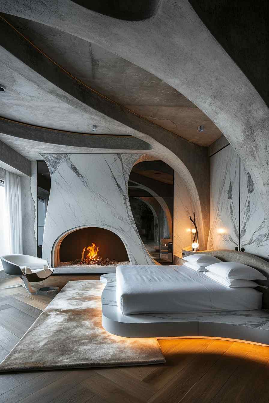 Beautiful bedrooms combining gothic and modern design ideas.
