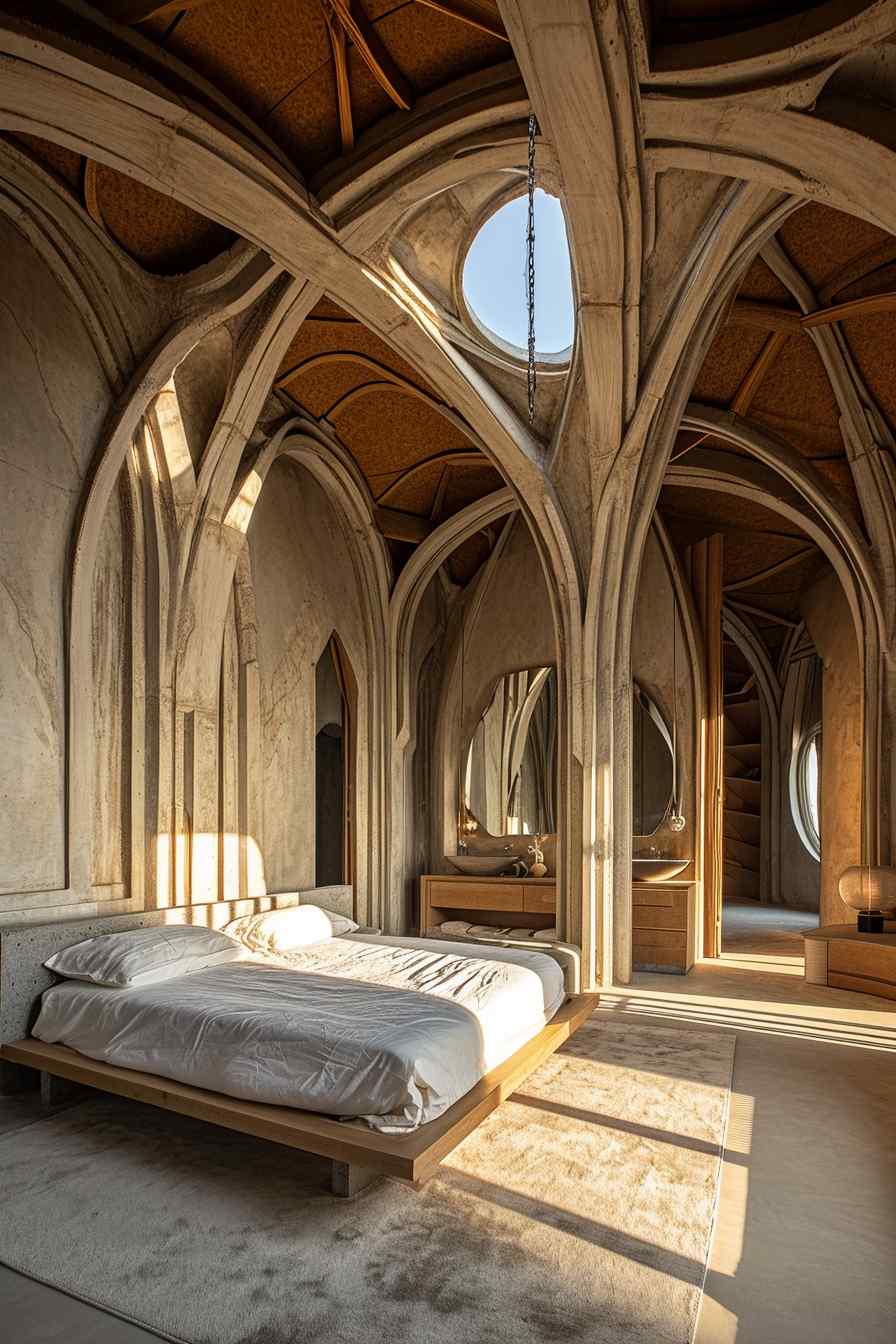 Beautiful bedrooms combining gothic and modern design ideas.