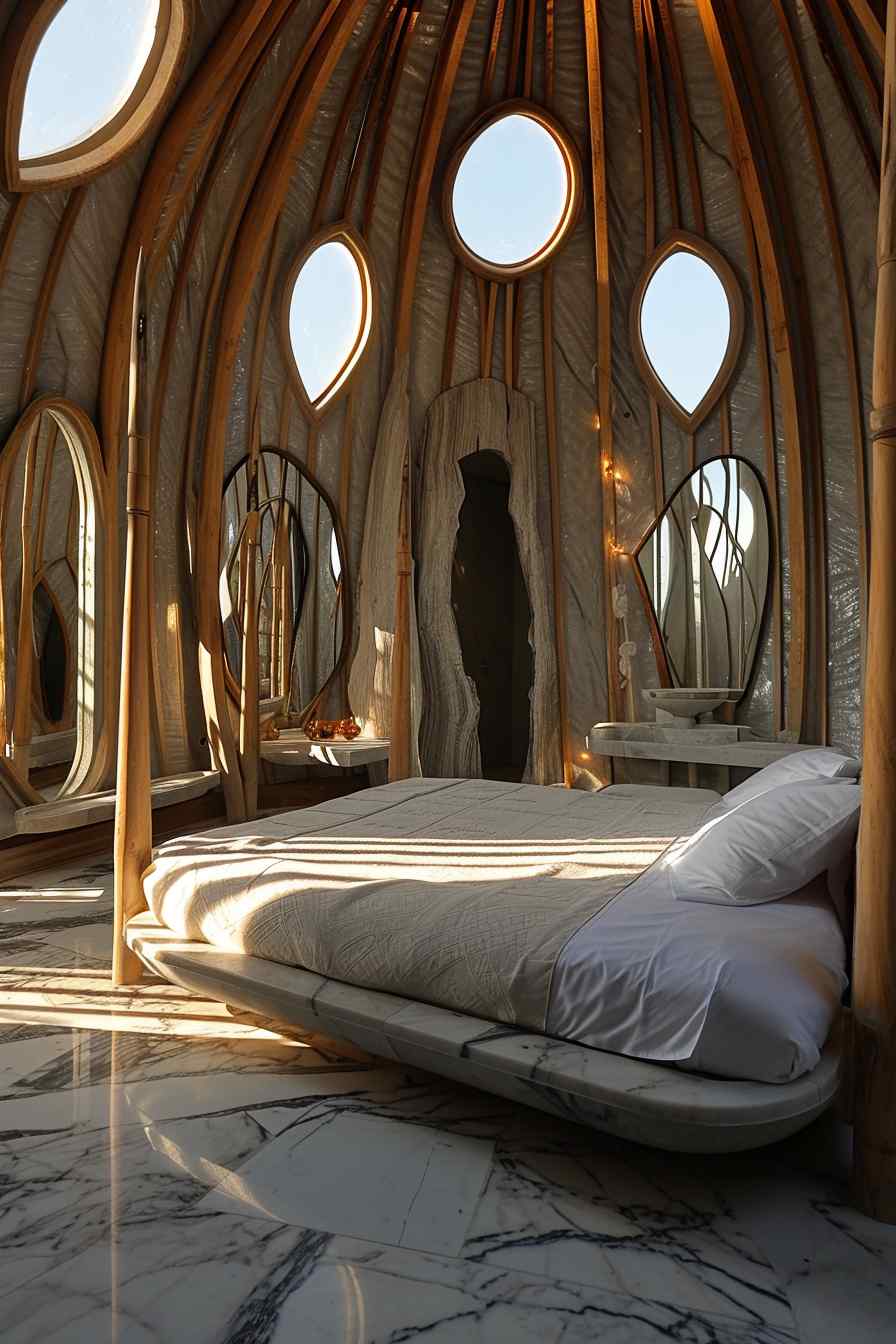 Beautiful bedrooms combining gothic and modern design ideas.