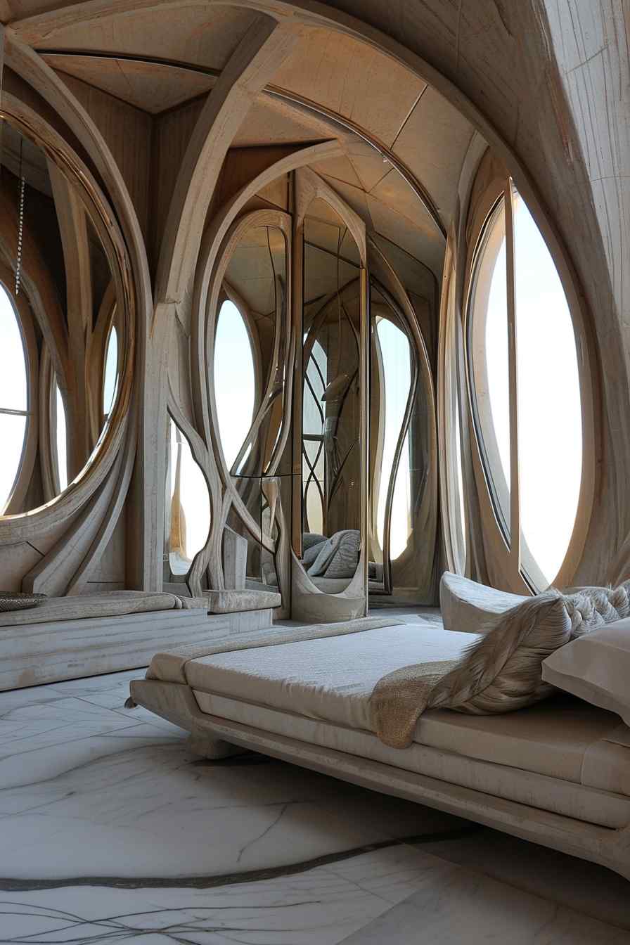 Beautiful bedrooms combining gothic and modern design ideas.