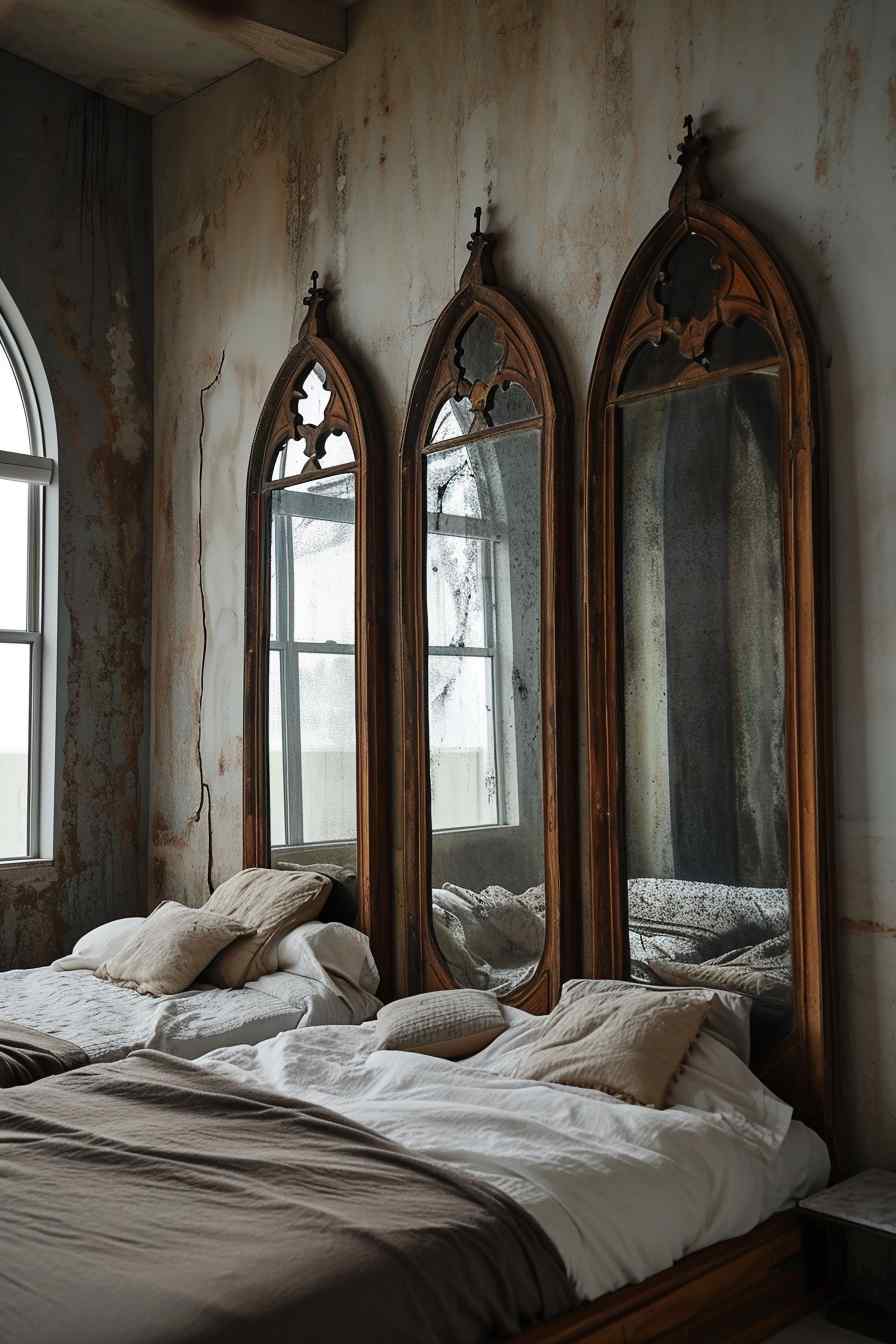 Beautiful bedrooms combining gothic and modern design ideas.