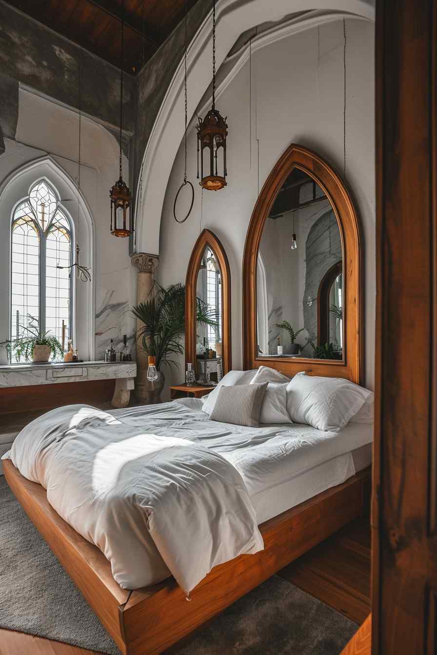 Beautiful bedrooms combining gothic and modern design ideas.