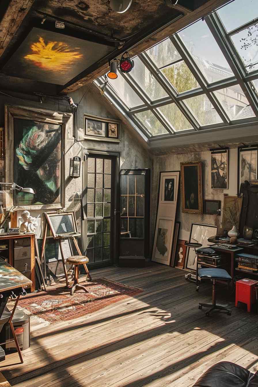Backyard studios built with a mashup of baroque and industrial ideas.