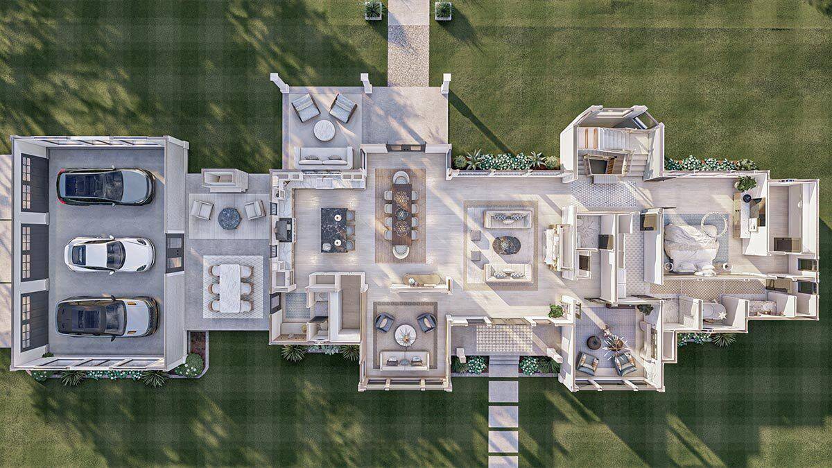 3D main level floor plan