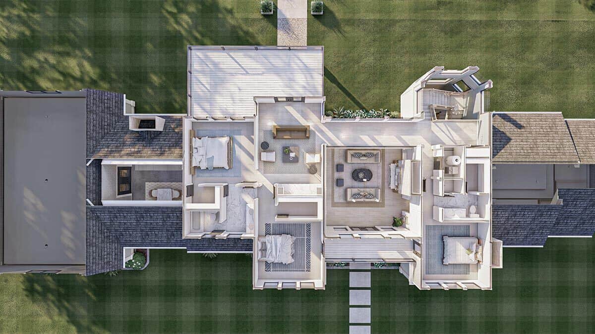 3D second level floor plan