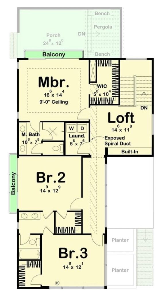 second level floor plan