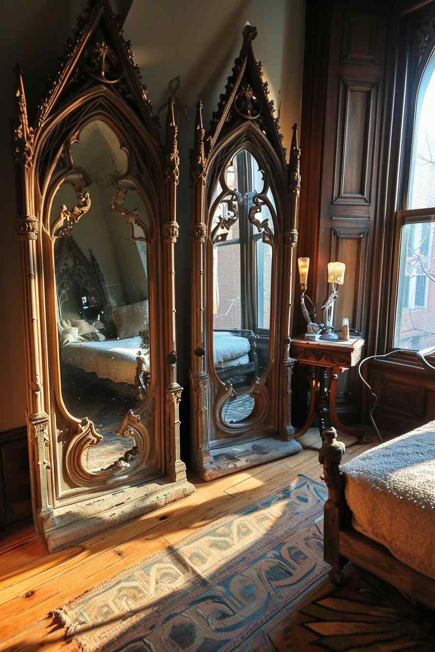 Beautiful bedrooms combining gothic and modern design ideas.