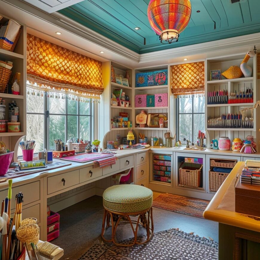 48 Breathtaking Custom Crafting Rooms That Are Every Crafter's Dream ...