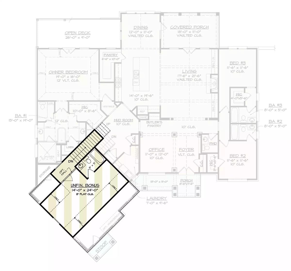 Bonus level floor plan