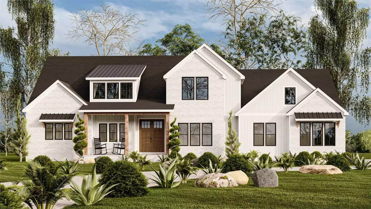Fairview 4-Bedroom Two-Story Country Farmhouse with Balcony and Finished Basement