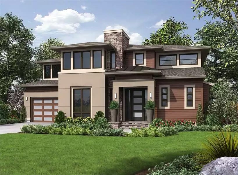 Modern 4-Bedroom Two-Story Terra Cova Home with 4-Car Tandem Garage and Bonus Room