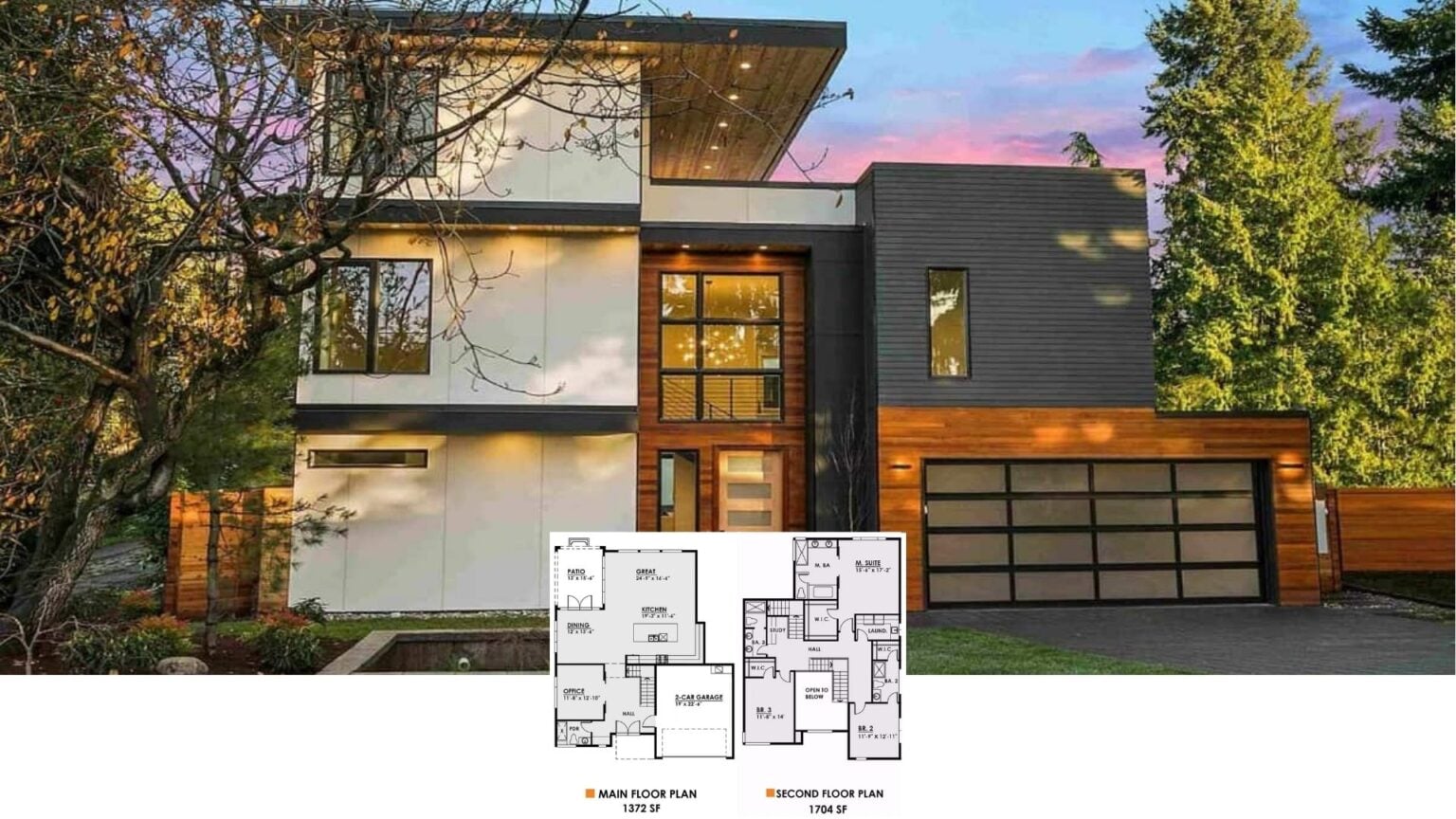 2-Bedroom Two-Story Modern Style Home with Balcony and Rear Entry ...