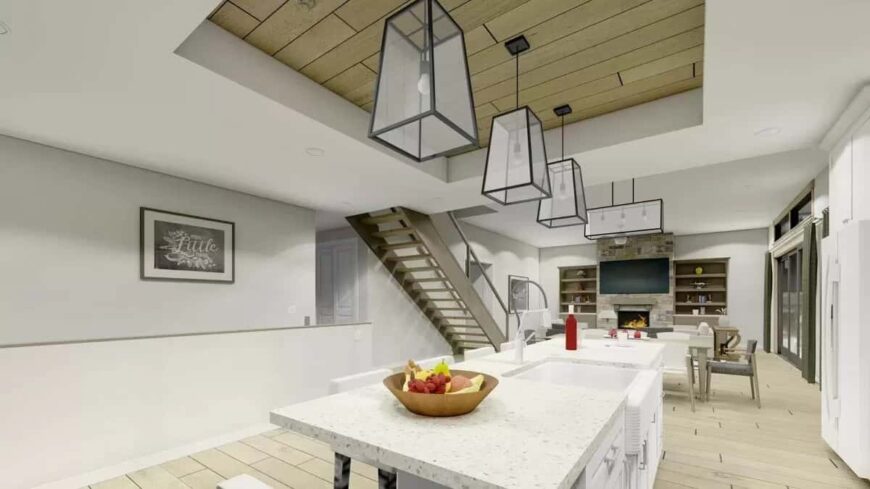 4-Bedroom Barndominium Style Three-Story Home with Open Living Space ...