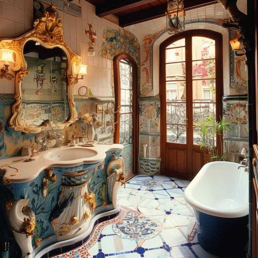 Renaissance and Rococo Styles Merge in 55 Bathroom Designs (Concept ...