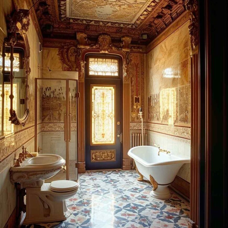 Renaissance and Rococo Styles Merge in 55 Bathroom Designs (Concept ...