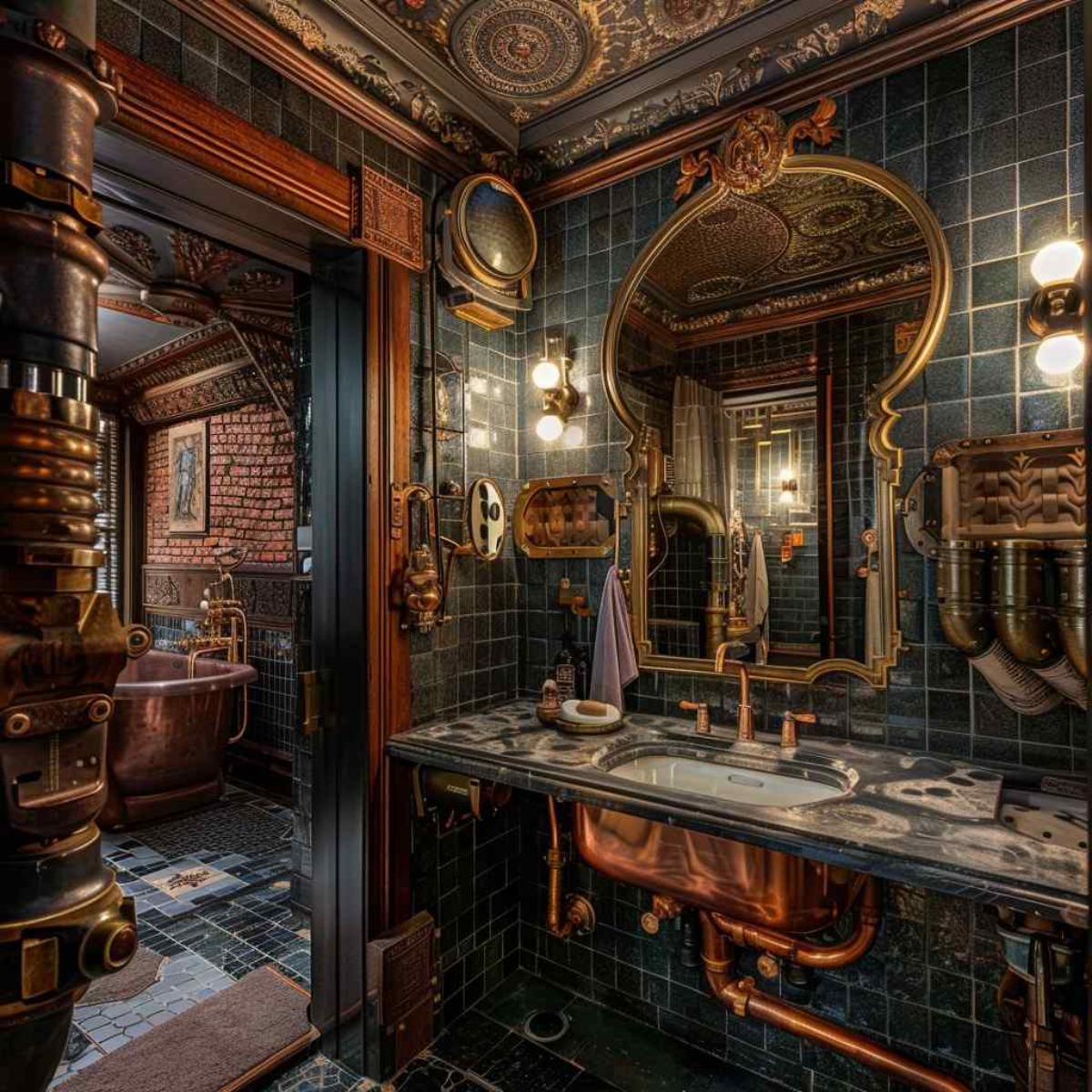 bathrooms steampunk rococo