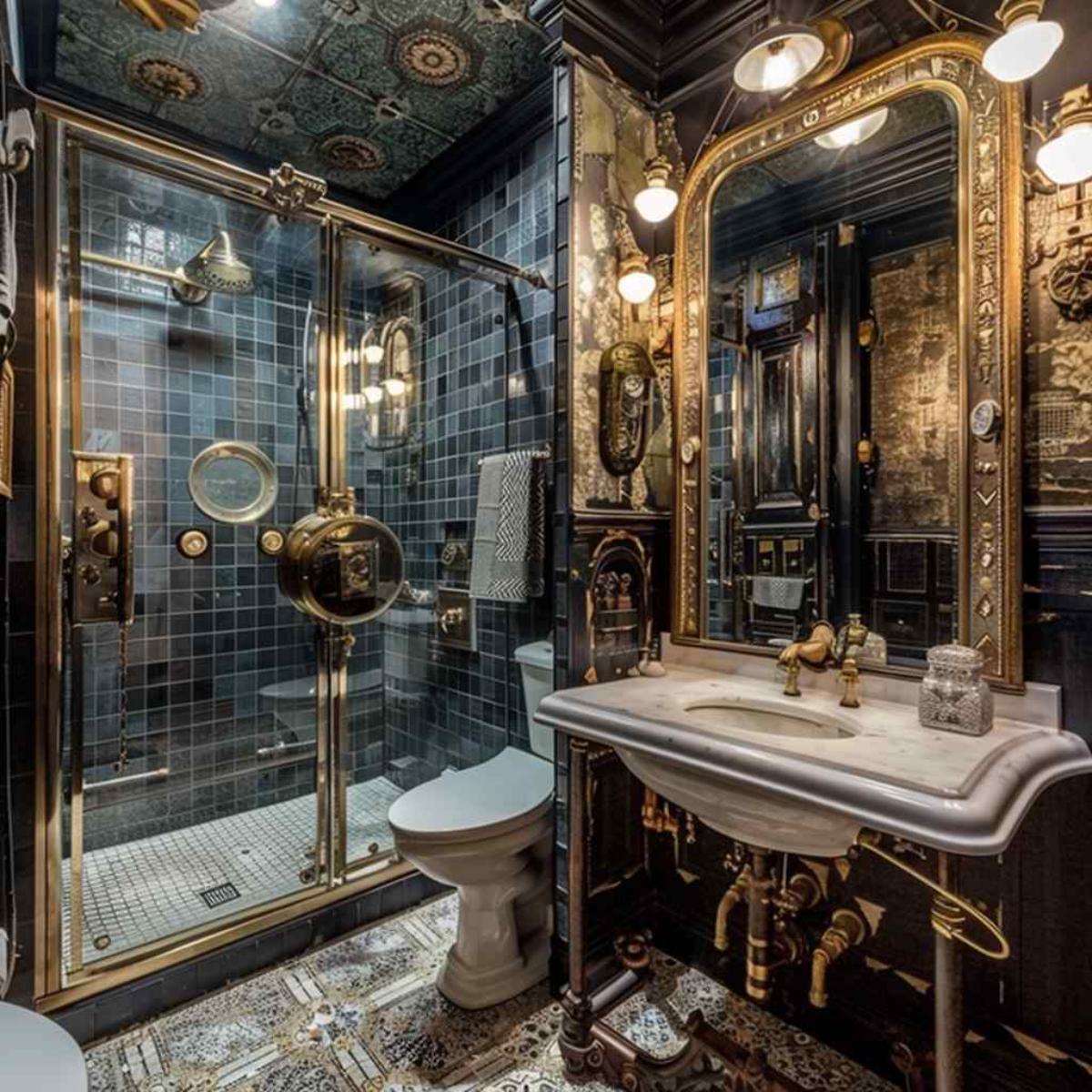 bathrooms steampunk rococo