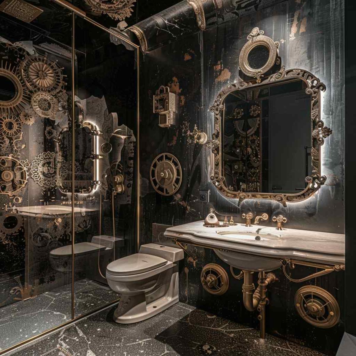 bathrooms steampunk rococo