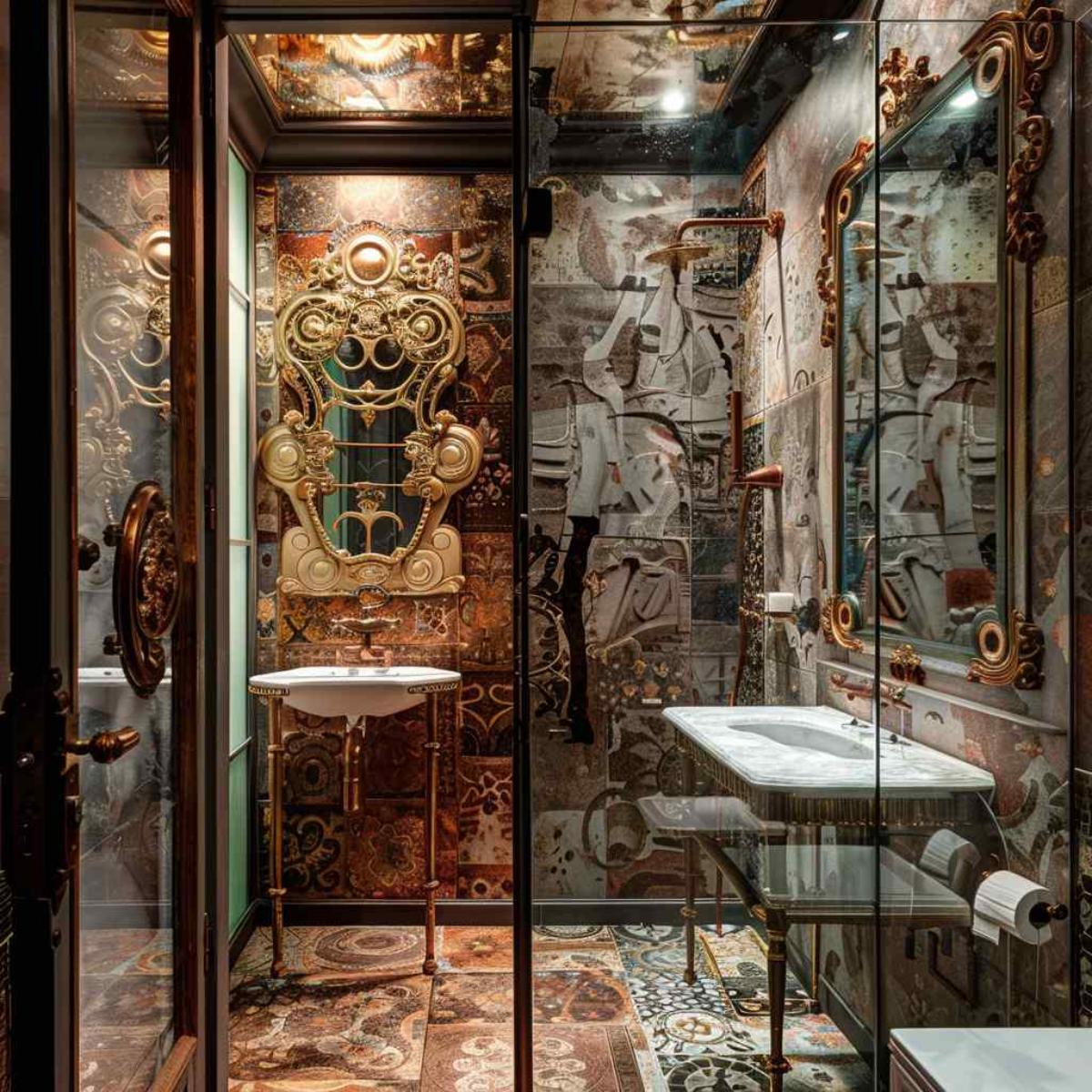 bathrooms steampunk rococo