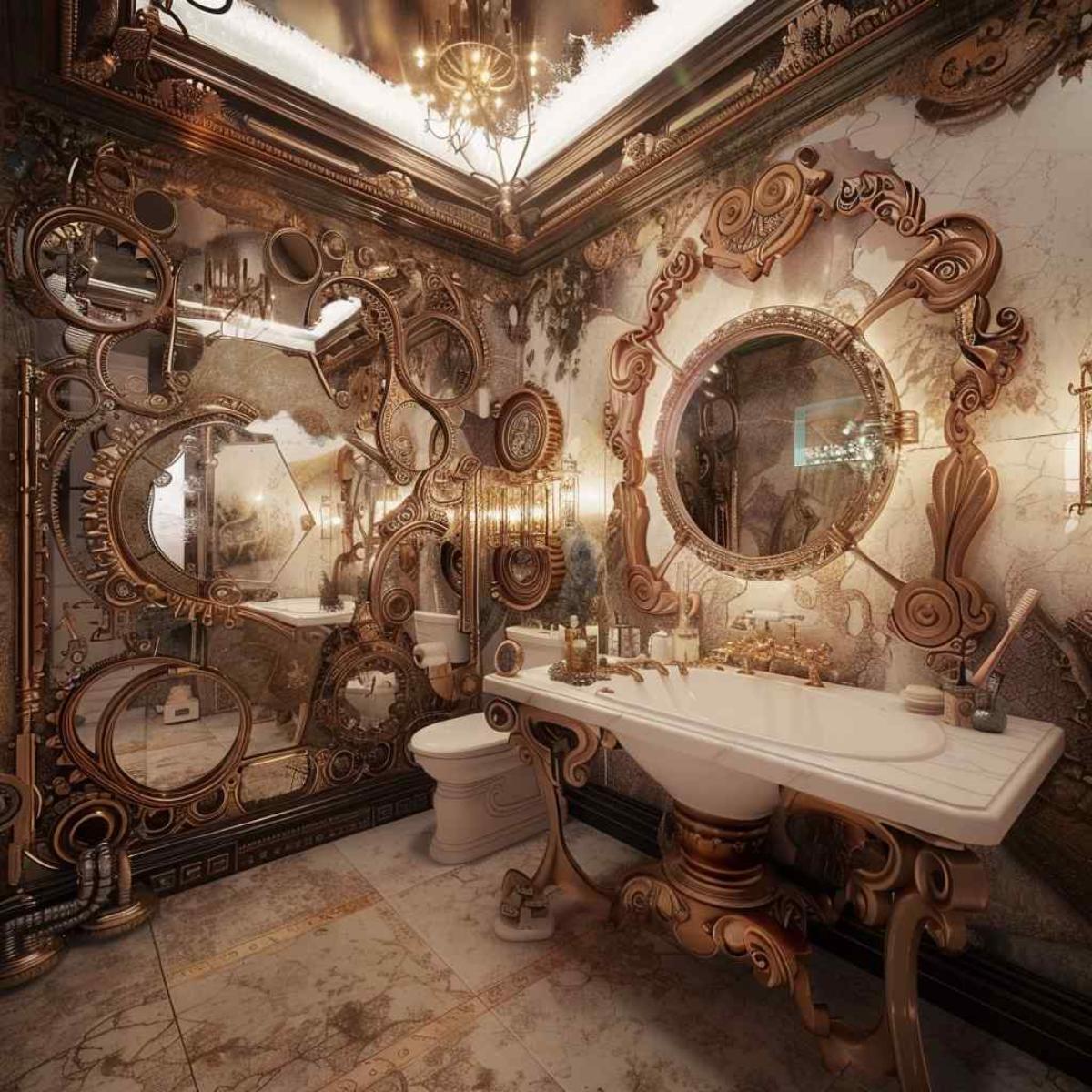 bathrooms steampunk rococo