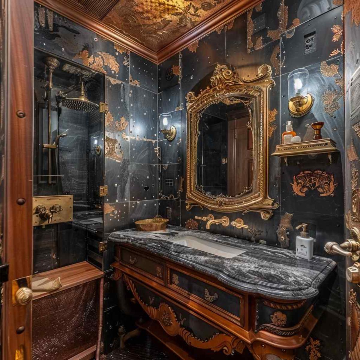 bathrooms steampunk rococo