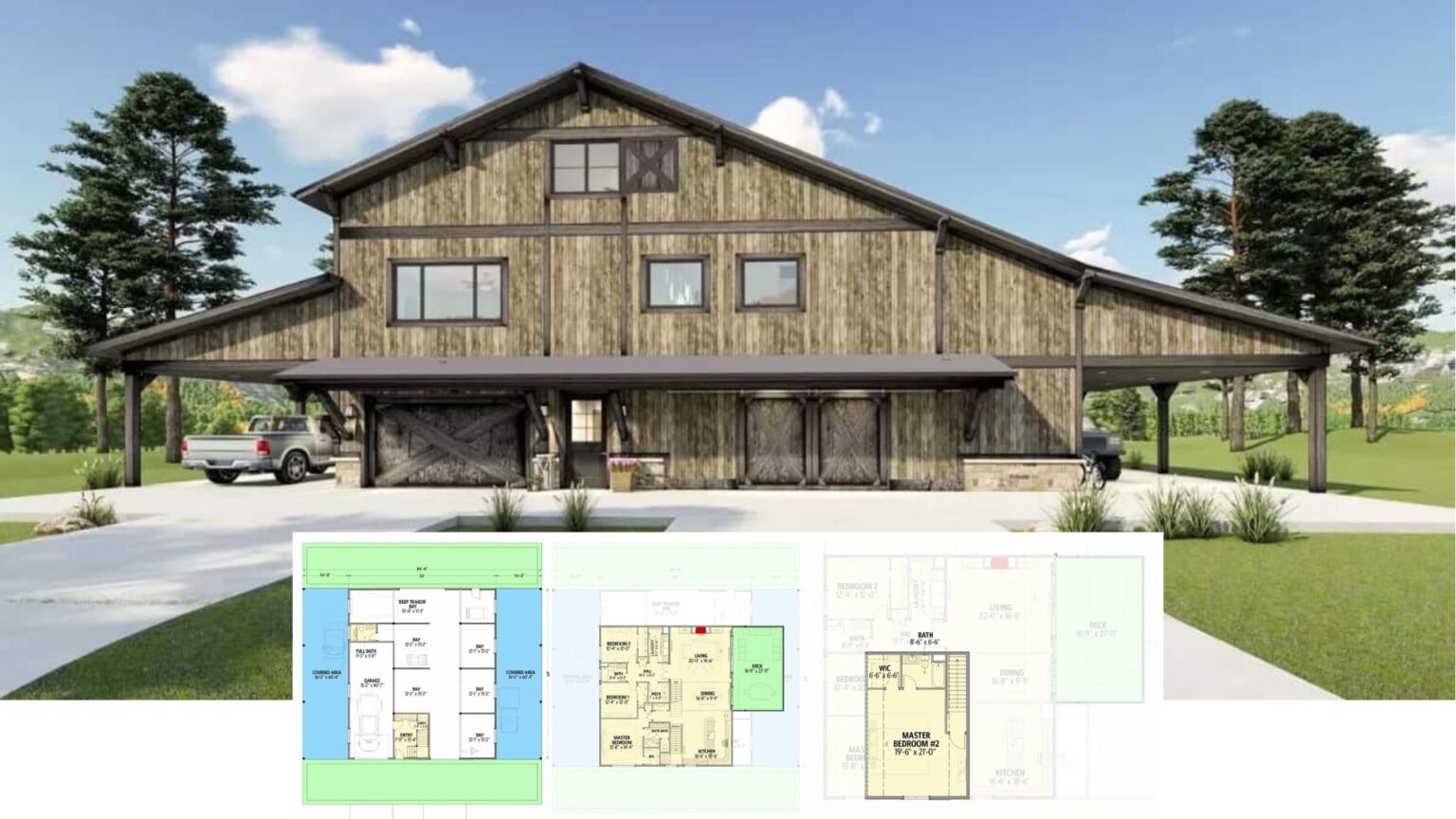 Get Inspired by This 2,926 Sq. Ft. 4 Bedroom Barn-Style Home with Dual ...