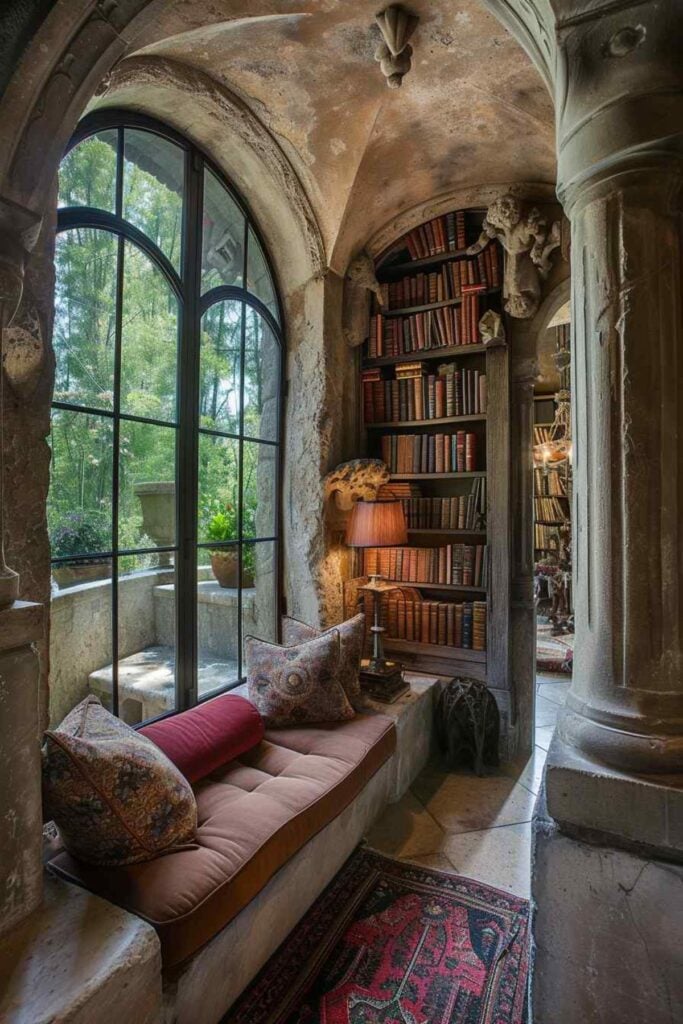 84 Gothic-Mediterranean Reading Nooks with Old-World Charm (Concept ...