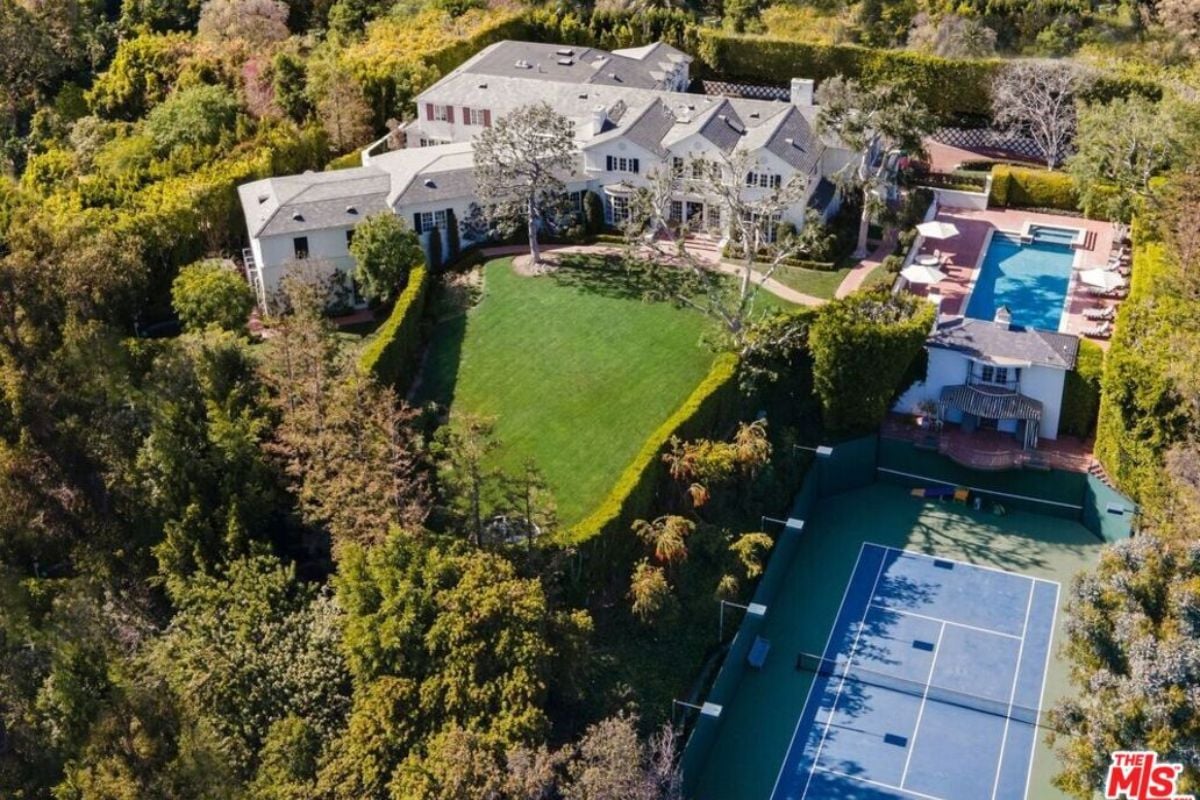 An aerial view of the property.