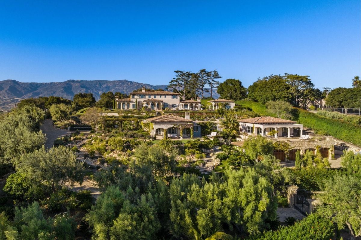 An aerial view of the property