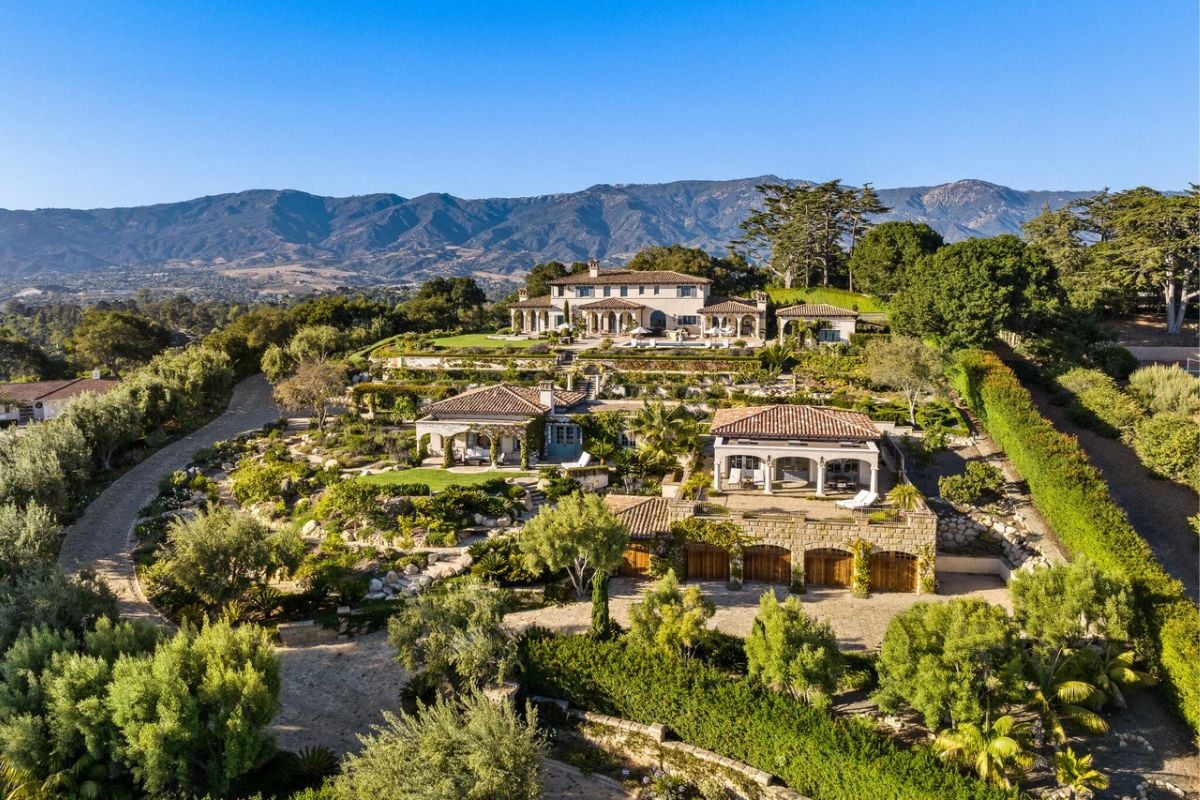 An aerial view of the property