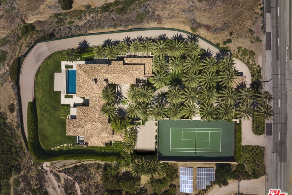 An aerial view of the property.