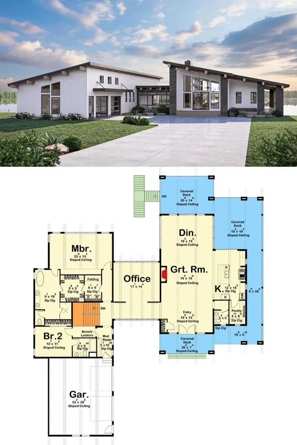 Expanded 2-Bedroom Modern Single-Story Mountain Home with Wraparound ...