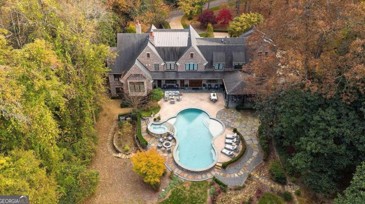 Aerial view of the property.