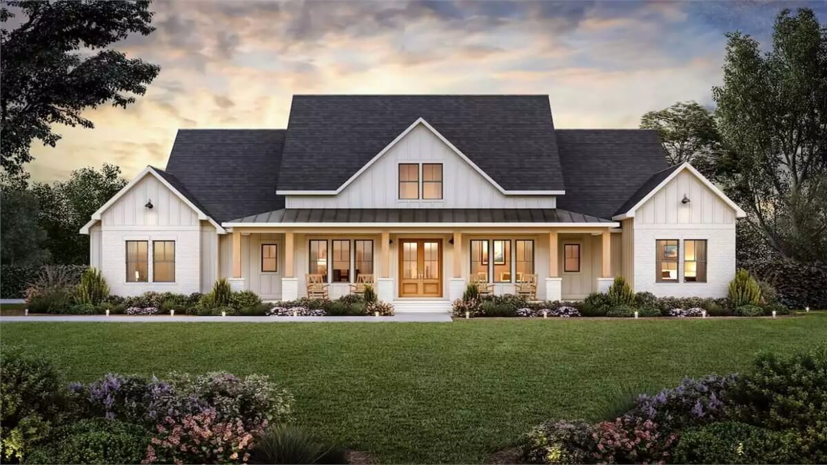 The Black Creek 2 4-Bedroom Single-Story Country Farmhouse with Covered Front Porch and Bonus Room