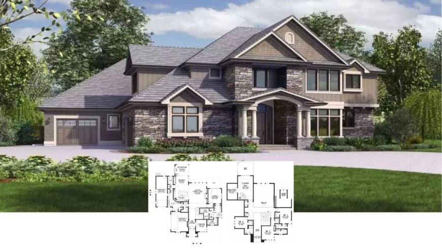 Discover This Stately Craftsman Home With Striking Stone Accents