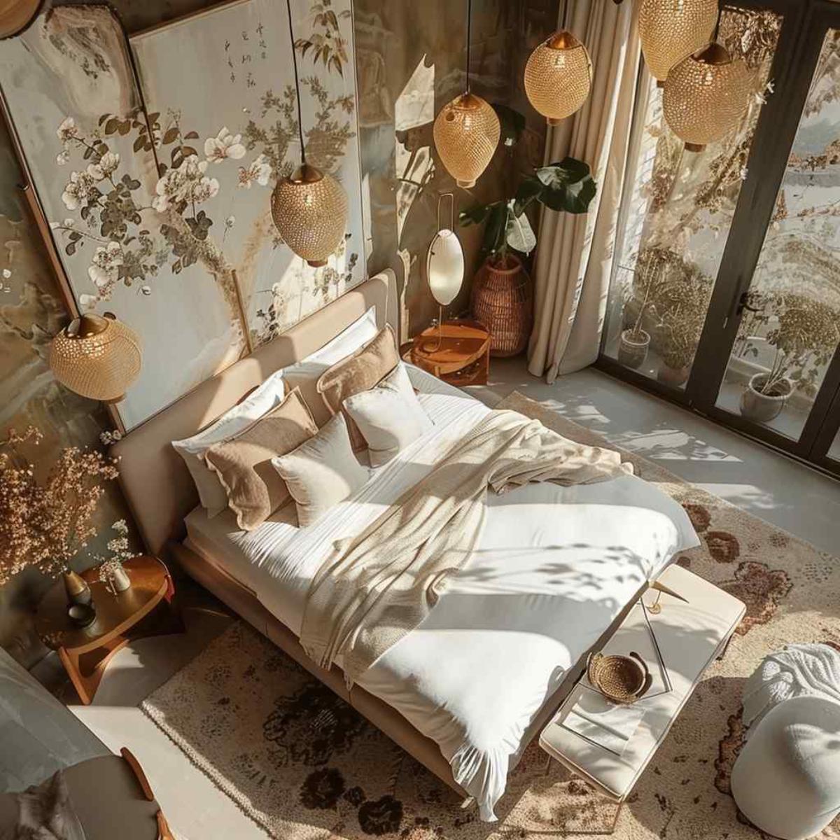 bedroom boho rococo