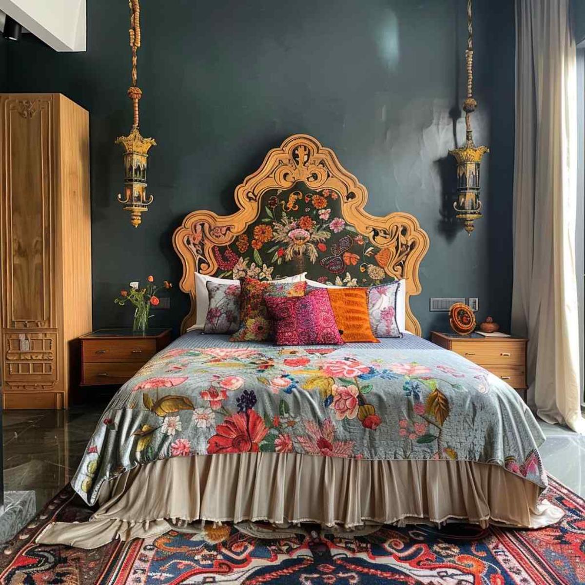 bedroom boho rococo