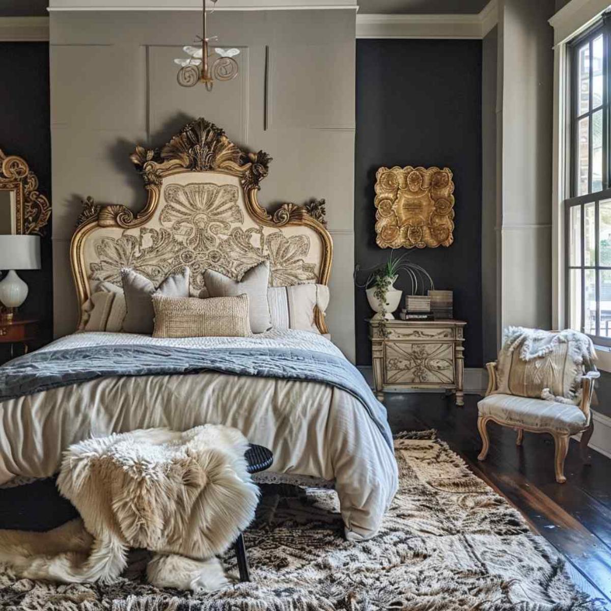 bedroom boho rococo