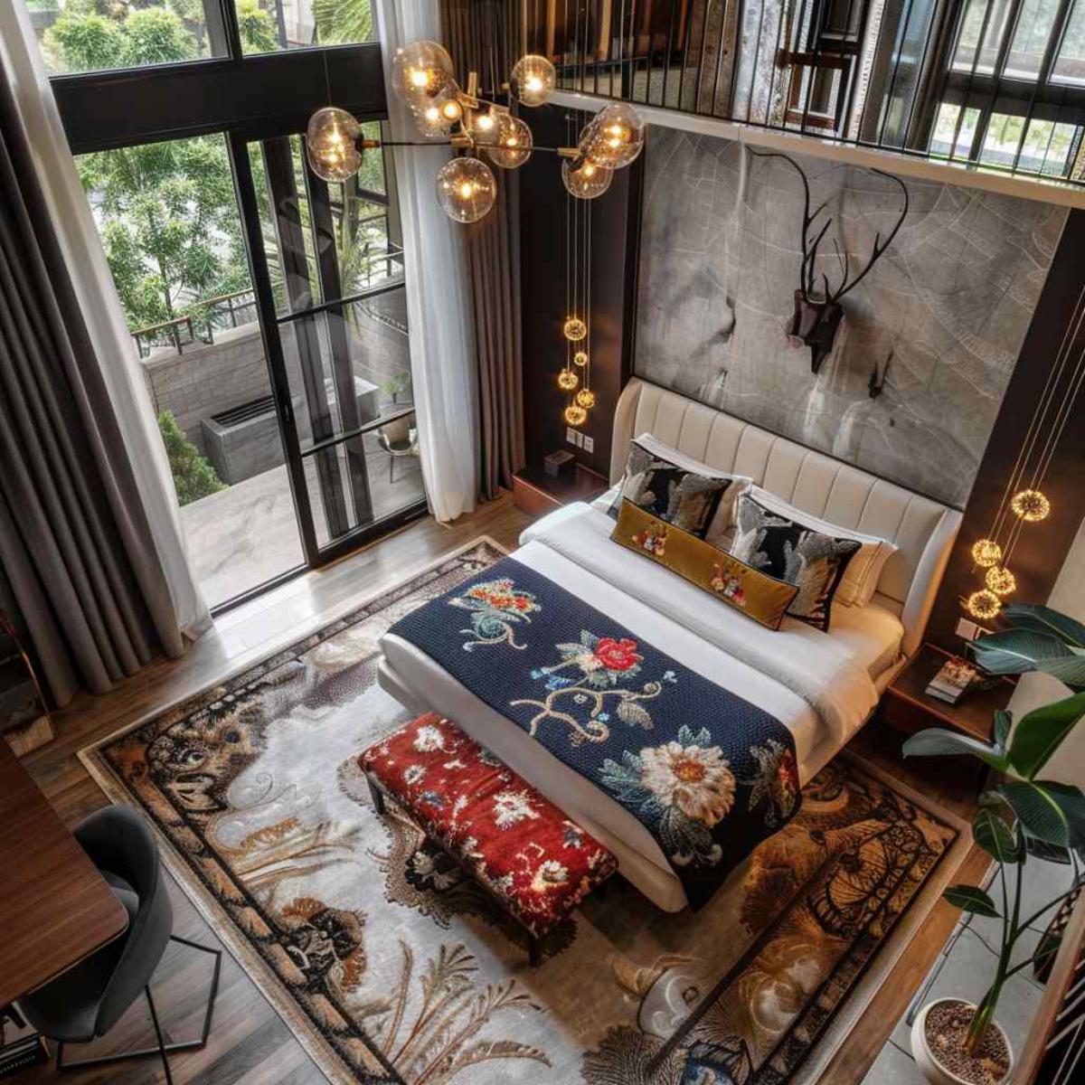 bedroom boho rococo