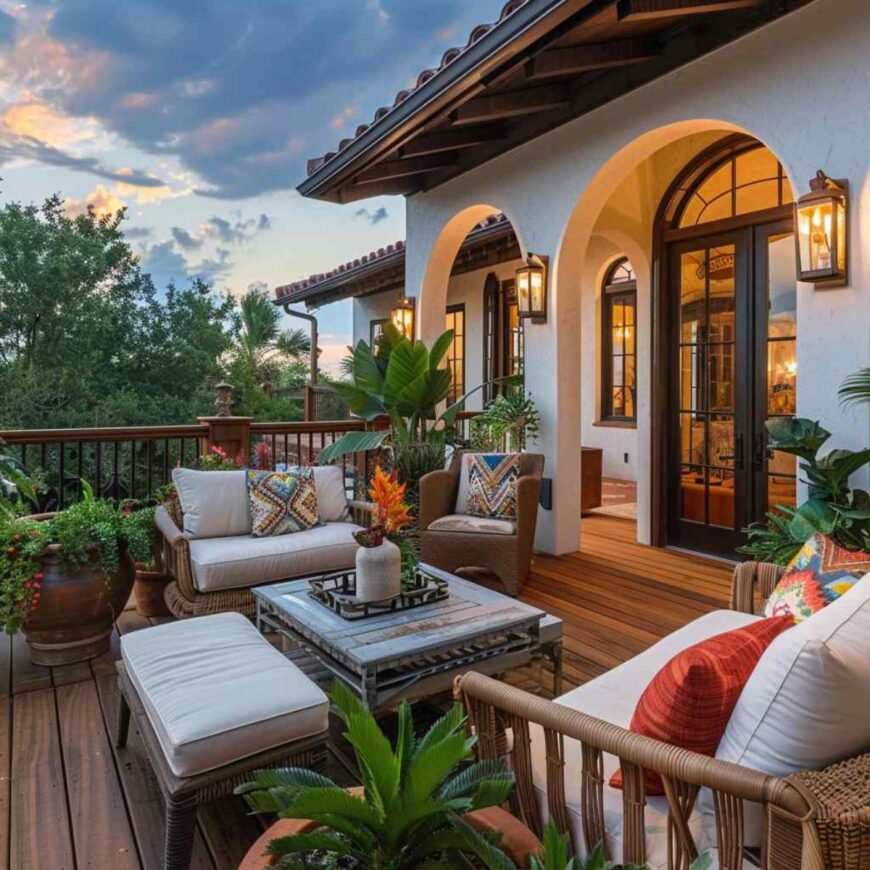 28 Outdoor Decks Weave Together Mediterranean Warmth and Tropical ...