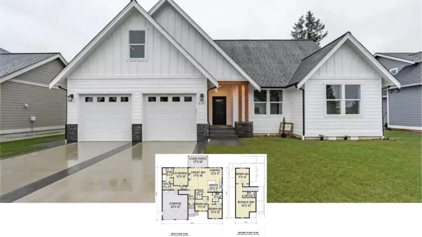 Step Inside This Contemporary Farmhouse with Classic Gable Features and Spacious Living