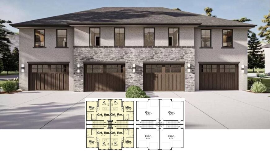 Dive into This Stone-Clad Multi-Unit Marvel with Double Garages