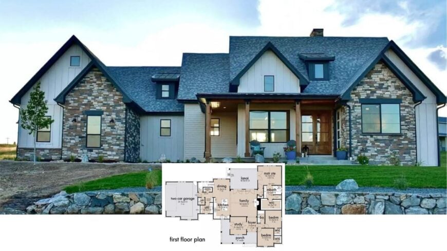 Experience the Contemporary Farmhouse Sophistication with Stone Accents