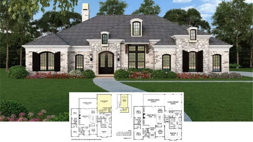 Step into This Classically Sophisticated Home with a Timeless Stone Facade