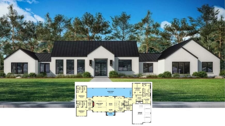 Explore This Stunning Contemporary Farmhouse with Bold Black Rooflines