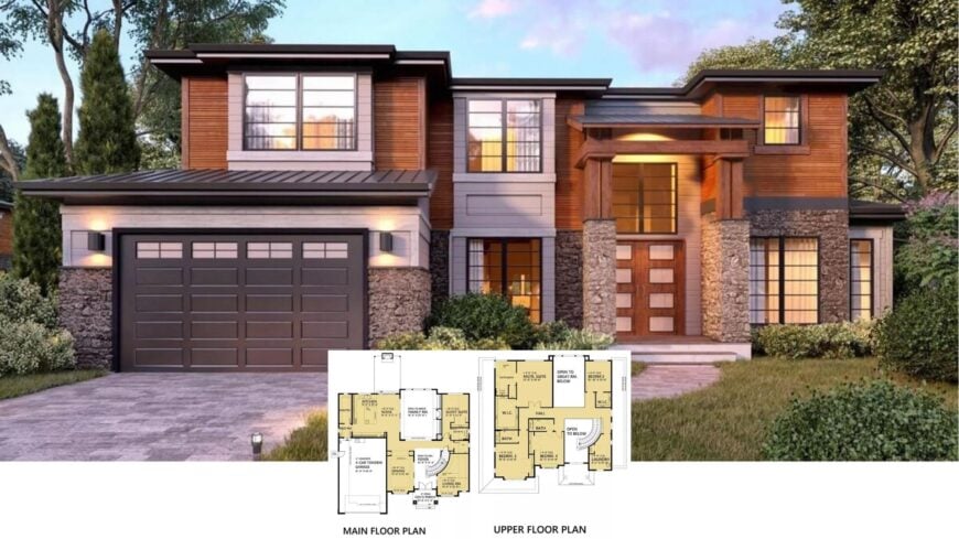 Tour a Striking Contemporary Home with Stone and Wood Accents