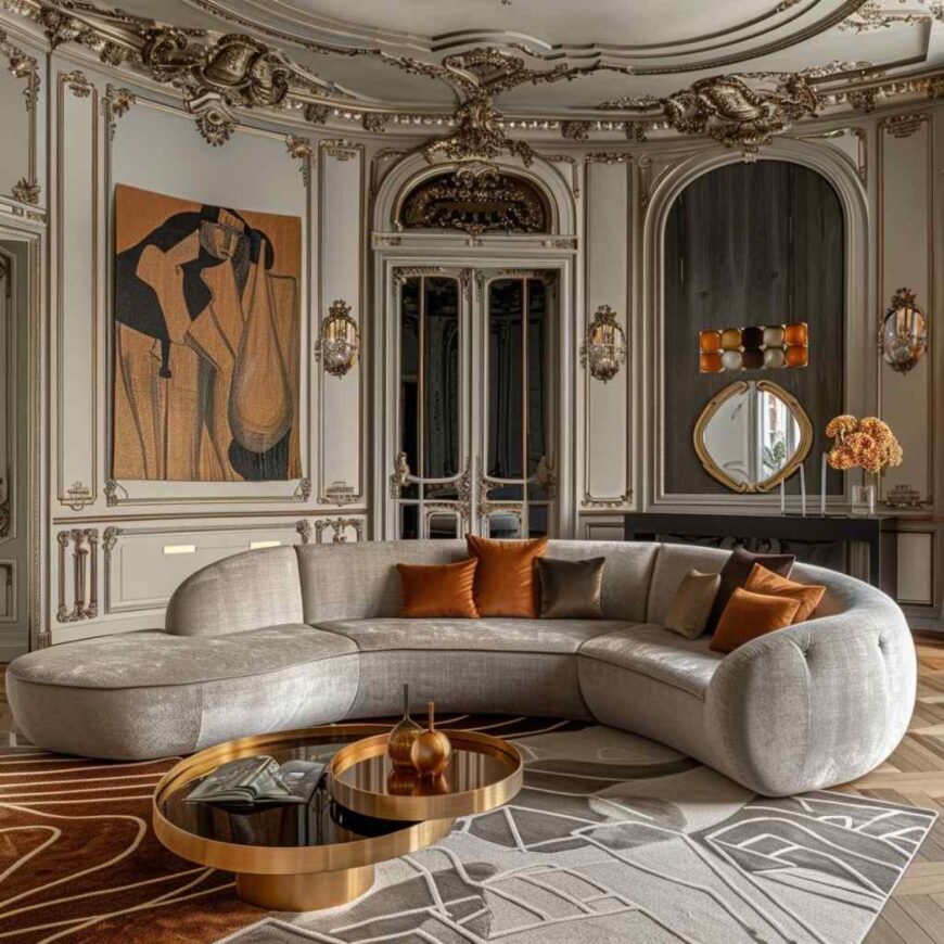 24 Living Rooms Explore Baroque Mashup of Art Deco and Rococo Styles ...