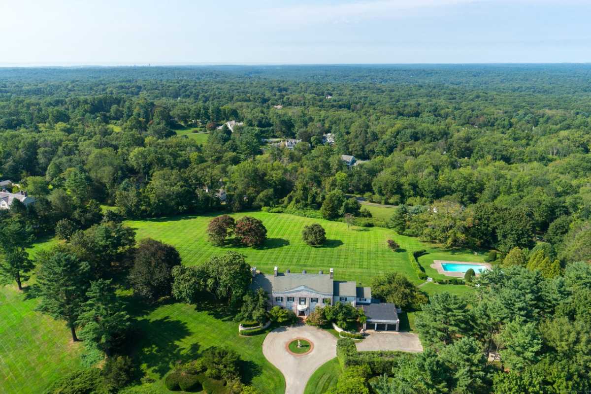An aerial view of the property
