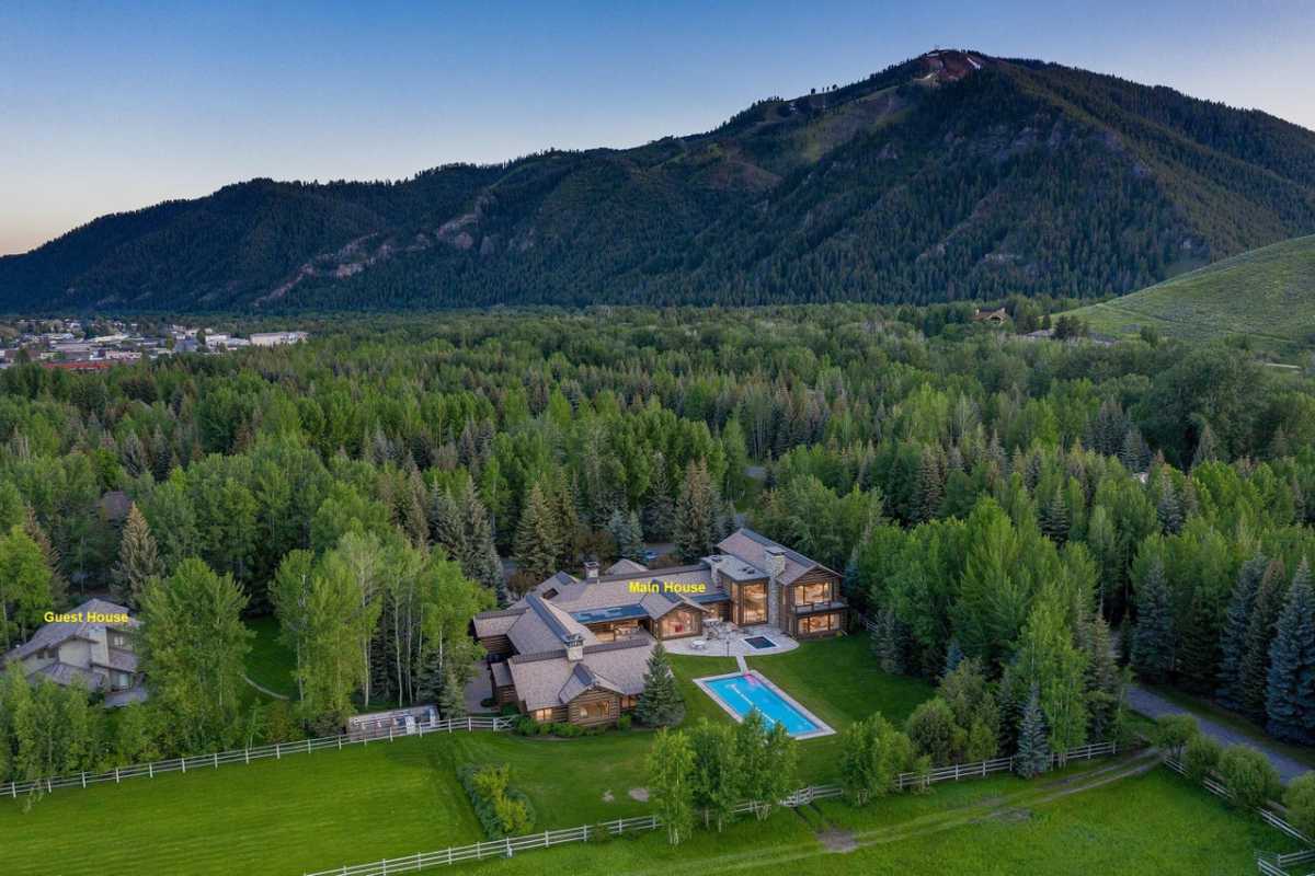 An aerial view of the property