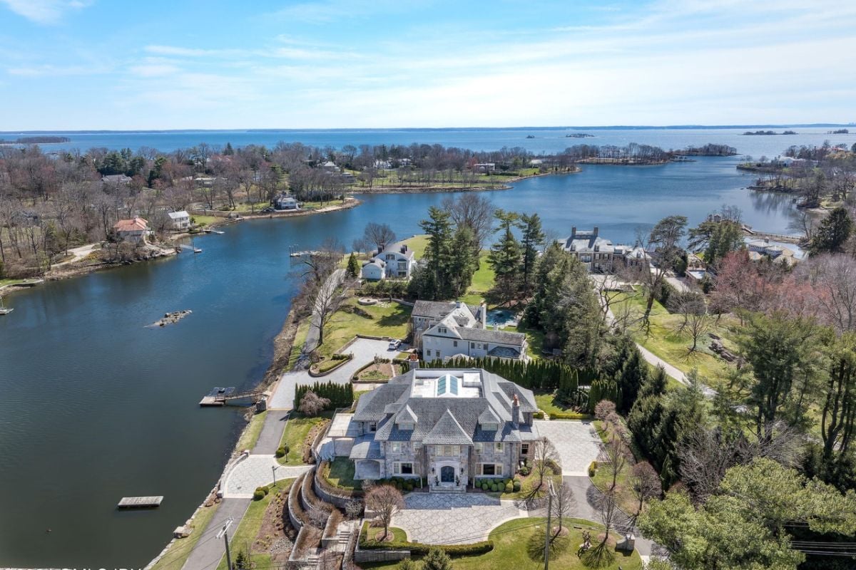 An aerial view of the property.